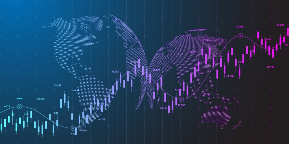 Financial data graph chart background business Vector Image