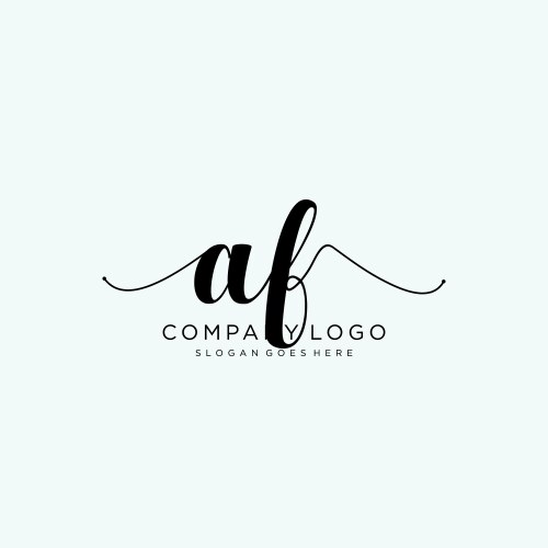 Initial af handwriting logo with circle template – Royalty-Free Vector ...
