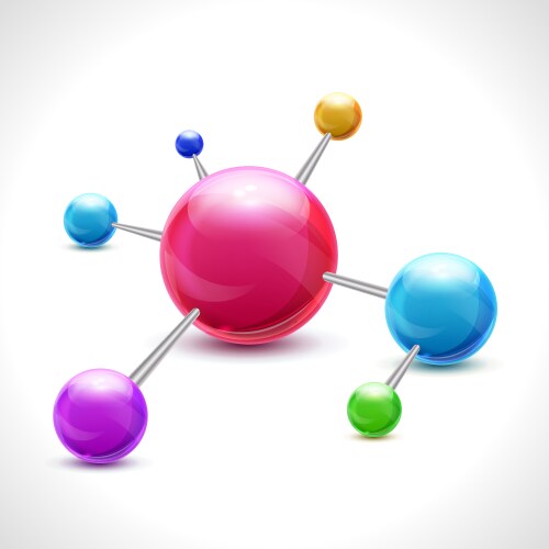 3d molecule model science Royalty Free Vector Image