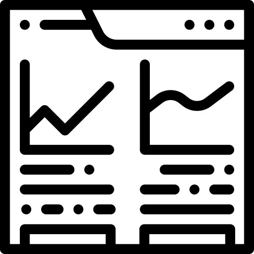 Analytics icon thin linear style design isolated Vector Image