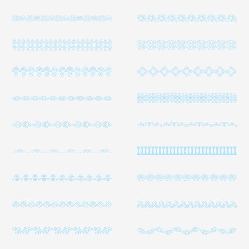 Set of horizontal isolated lace borders for design vector image