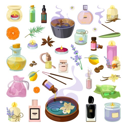 Handmade soy candles set aromatic Royalty Free Vector Image