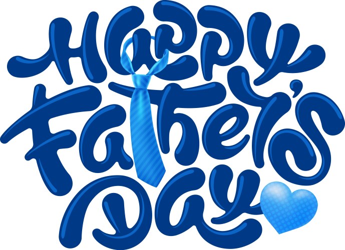 happy fathers day calligraphy lettering vector image