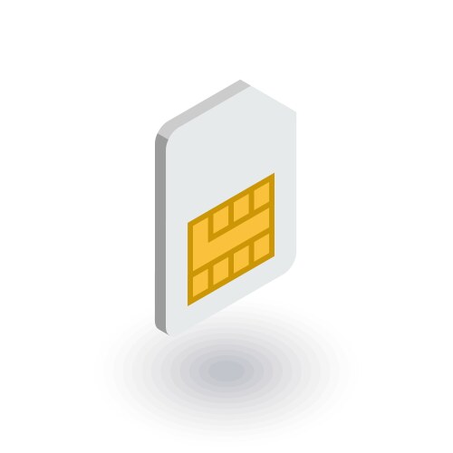 Sim card isometric flat icon 3d vector image