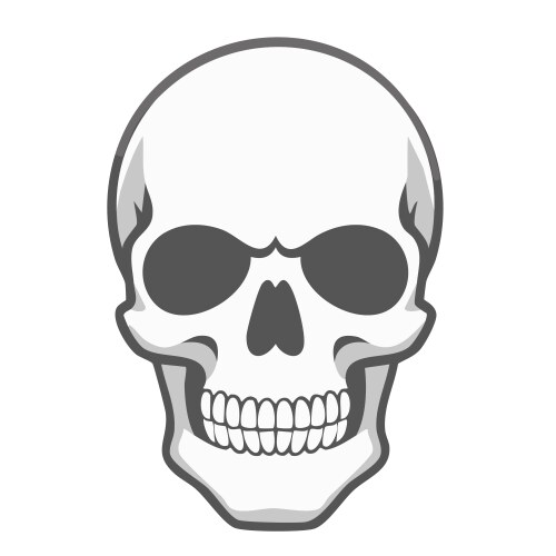 Human skull cartoon silhouette Vector Image