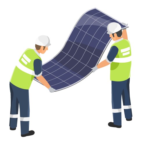 flexible solar panels power film sticker sheet vector