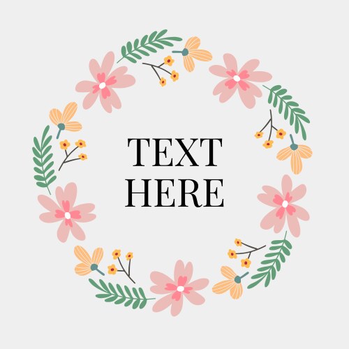 Floral Wreath Frame Set - Retro Flowers Vector Image