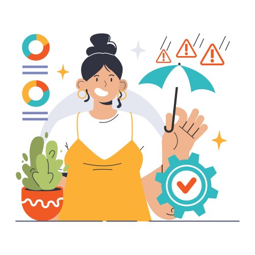 Risk mitigation concept flat Royalty Free Vector Image