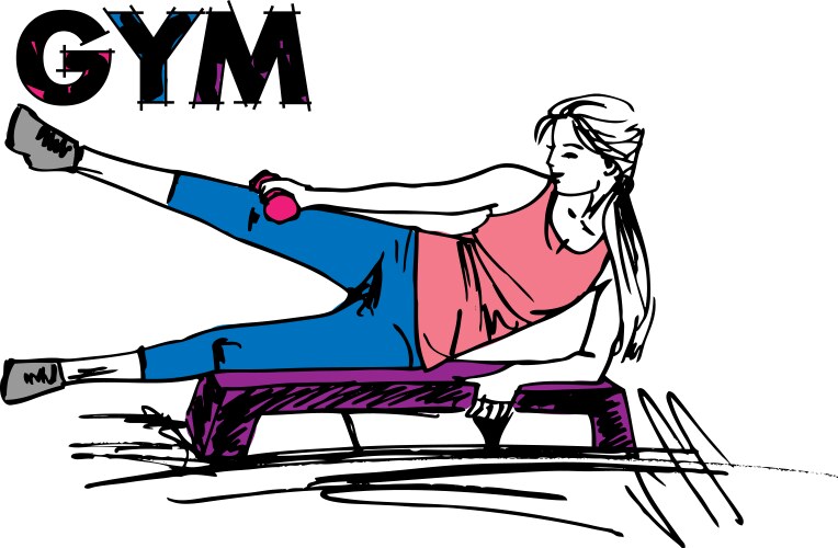 woman on gym vector image