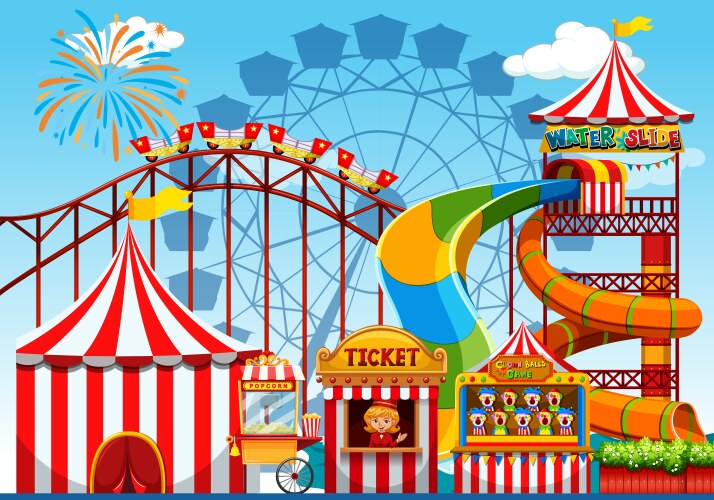 Amusement park territory Royalty Free Vector Image