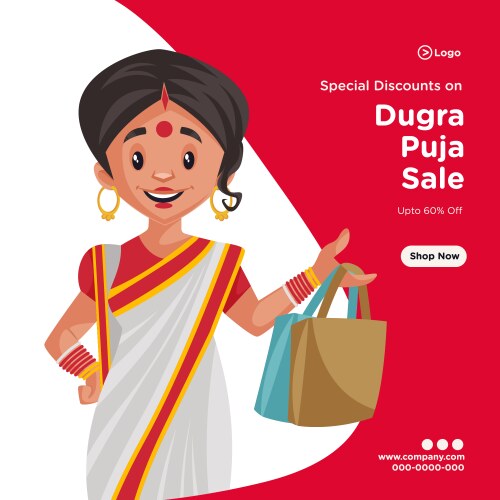 Banner design of durga puja sale Vector Image