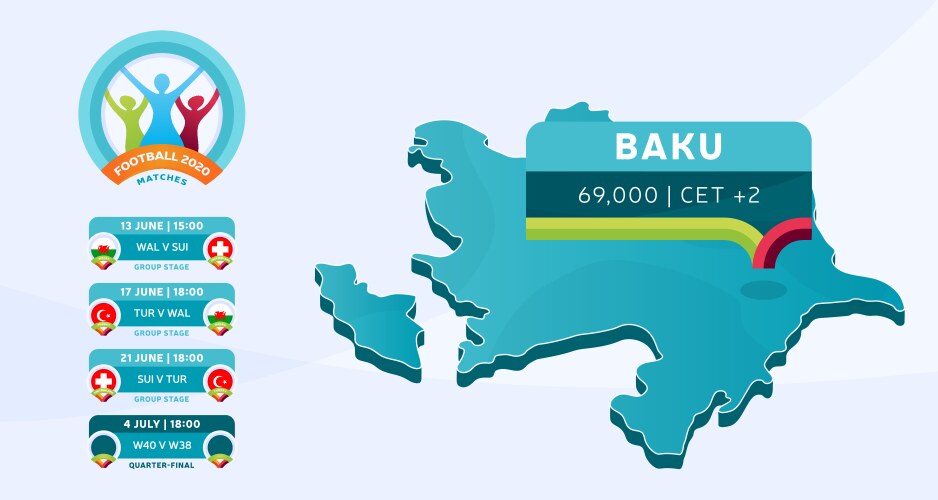 Isometric azerbaijan country map tagged in baku vector image