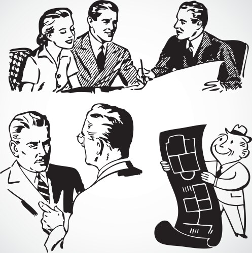 Retro Business Sketch Vector Image