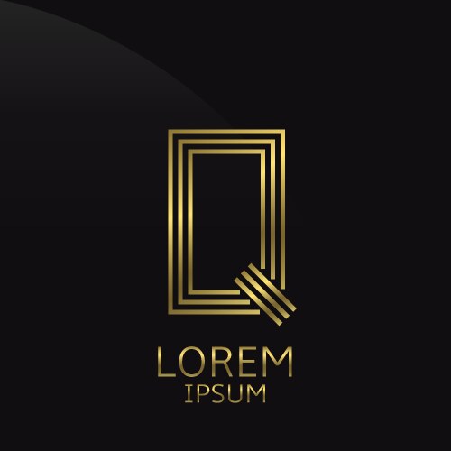 Golden q letter Royalty Free Vector Image - VectorStock