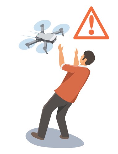 aerial digital failed drone accident hit people vector image