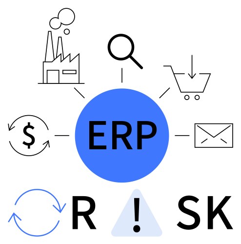 Visual representation of erp system integration vector image