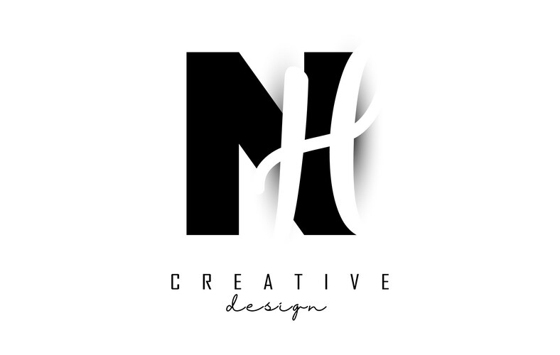Letters nh logo with a minimalist design Vector Image