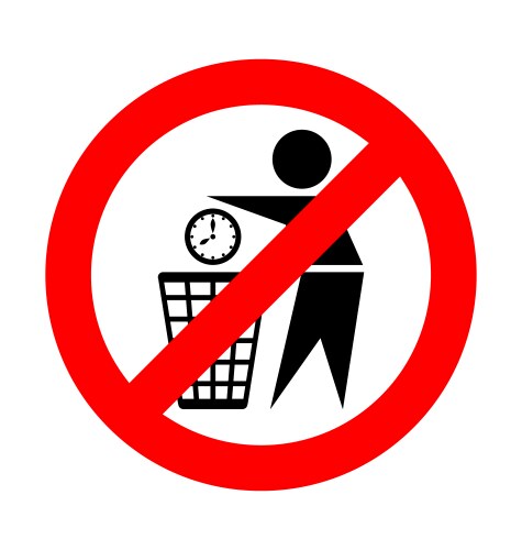 Do not waste time icon vector image