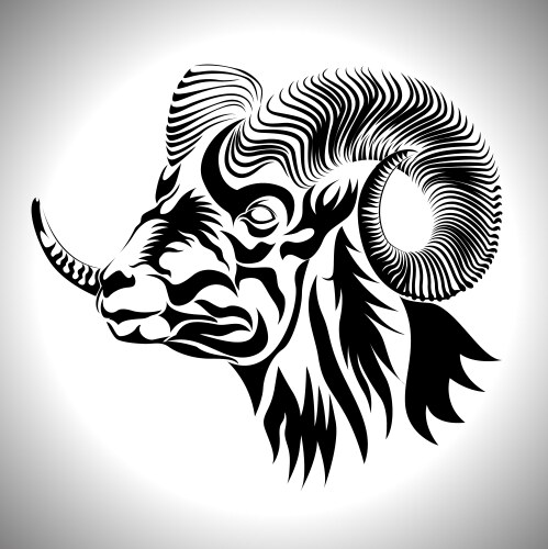 Capricorn Goat Head Symbol Vector Image
