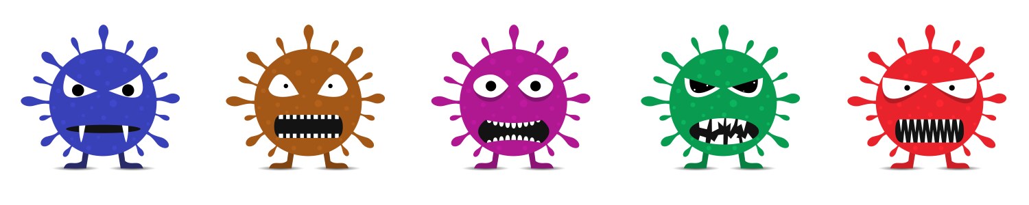 Colored coronavirus monster set vector image