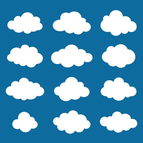 Clouds collection cloud shapes pack vector image