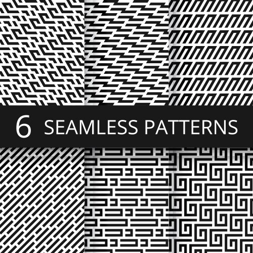 funky line geometric seamless patterns vector