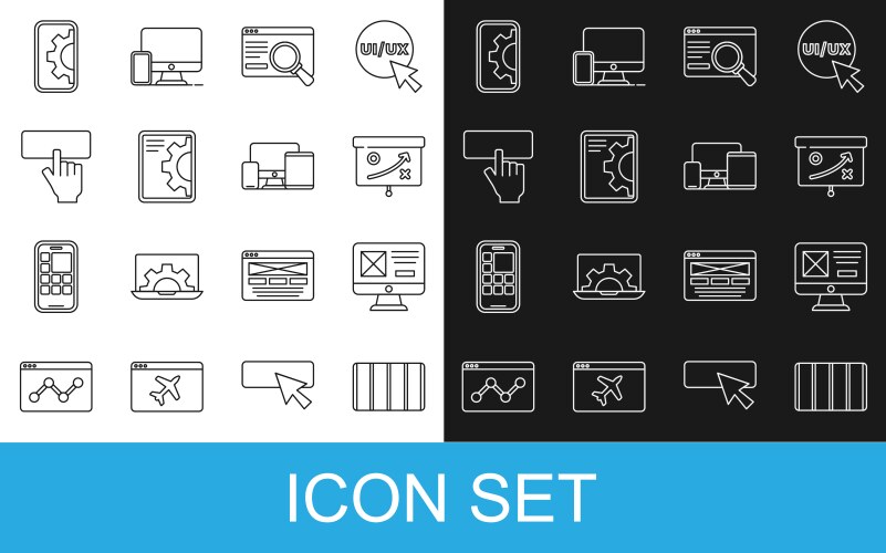 Set line color palette guide ui ux design vektorbild