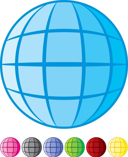 Flattened oval globe Royalty Free Vector Image