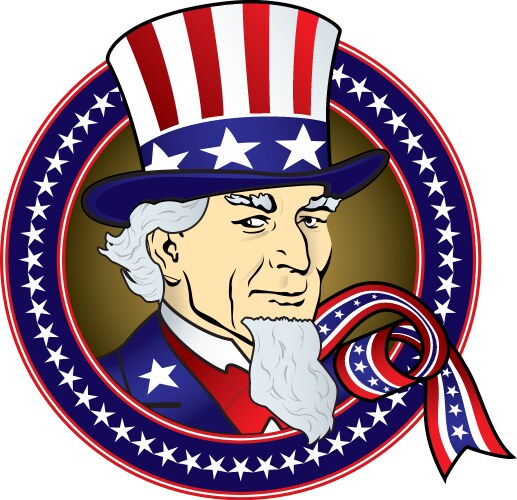 4th of july uncle sam coloring page for kids Vector Image