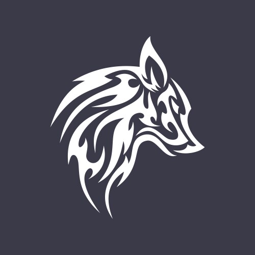 Smooth Wolf Logo - Tattoo Style Vector Image