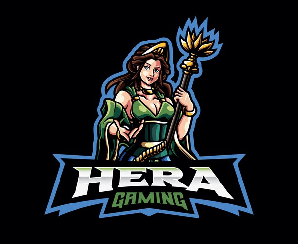 Hera goddess mascot logo design Vector Image