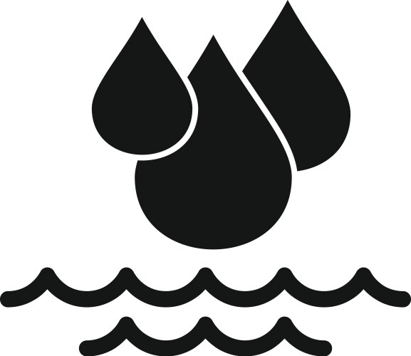 Sea level rise after melting iceberg icon simple Vector Image