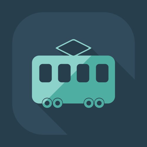 flat modern design with shadow icon tram vector