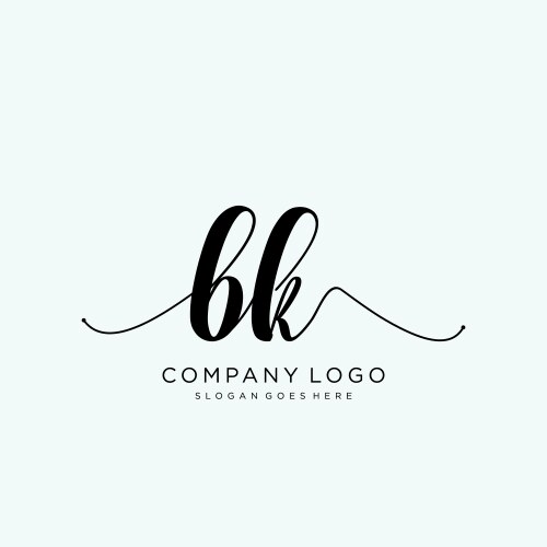 Bk initial handwriting logo with circle template Vector Image