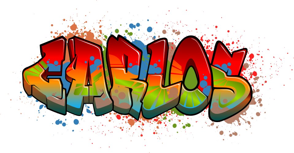 carlos graffiti name design vector image