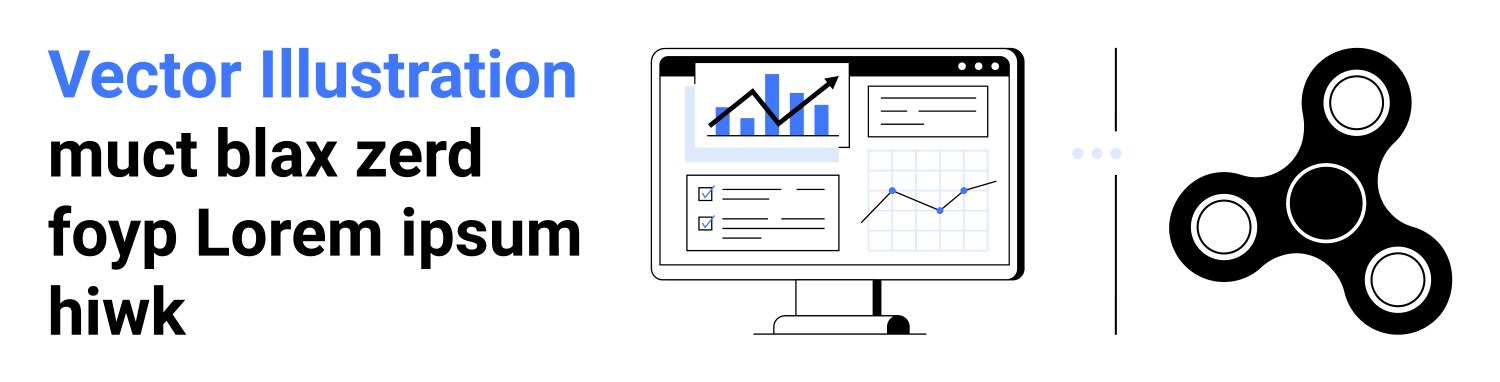 Data analytics dashboard with graphs and fidget vector image