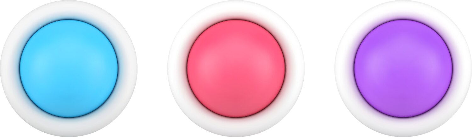 set of multicolored circled buttons for user vector image