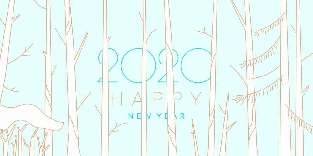 Background with inscription happy new year vector image