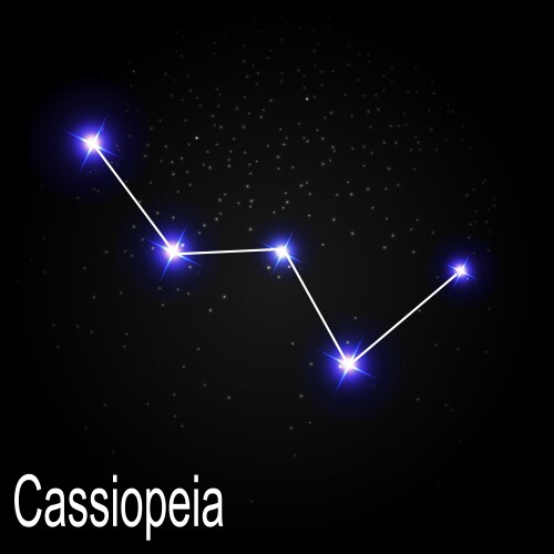 cassiopeia constellation with beautiful bright vector