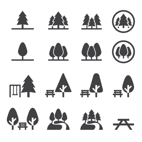 Pine tree icons set Royalty Free Vector Image - VectorStock