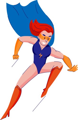 Superhero Woman with Cape Vector Image