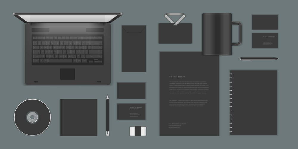 Business corporate identity mock ups template vector image