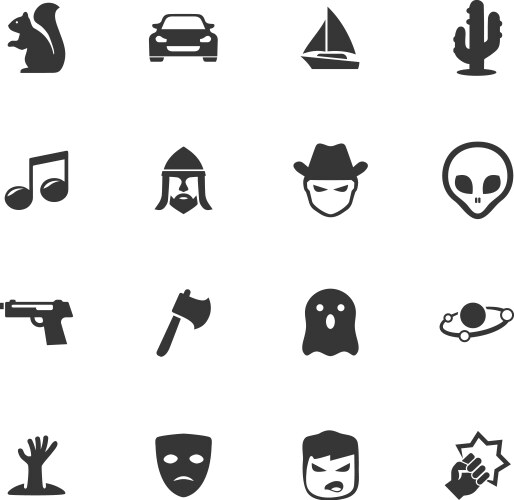 Genres of cinema icons set vector image