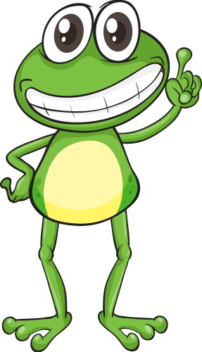 Smiling Frog on White Background Vector Image