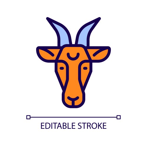 Goat Head Icon - Simple Line Art Vector Image