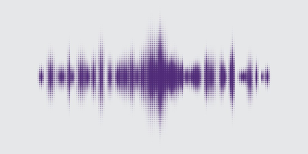 Sound wave on dark background Royalty Free Vector Image