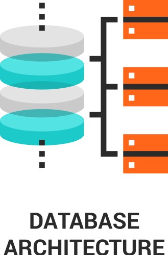 Database architecture flat line icon design vector image
