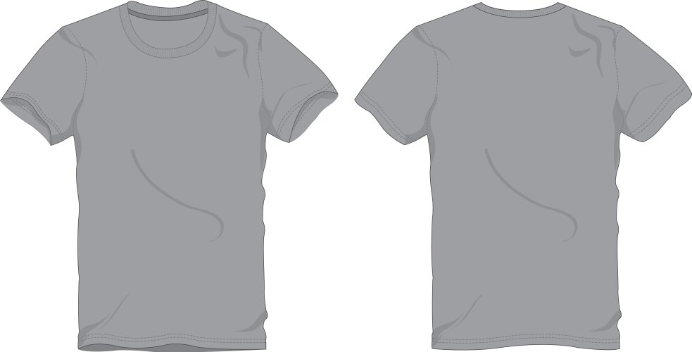 Men gray round neck t-shirt template vector image