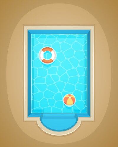 Top view relax swimming pool Royalty Free Vector Image