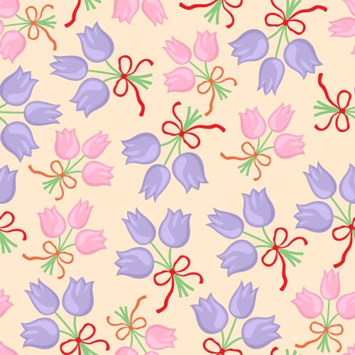 Pastel Floral Bouquet Pattern Vector Image